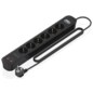 AISENS Regleta de Enchufes Multifuncion con 6 Tomas + Cargador PD3.0 20W 2xUSB-C, 2xUSB-A, 1.4m, Negro