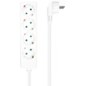 AISENS Base Multiple 4 Tomas Sin Interruptor Con Cable 3x1.5mm2, Blanco, 1.4m