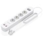 AISENS Regleta de Enchufes Multifuncion con 4 Tomas + Cargador PD3.0 20W 2xUSB-C, 2xUSB-A, 1.4m, Blanco