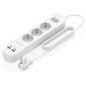 AISENS Regleta de Enchufes Multifuncion con 3 Tomas + Cargador PD3.0 20W 2xUSB-C, 2xUSB-A, 1.4m, Blanco