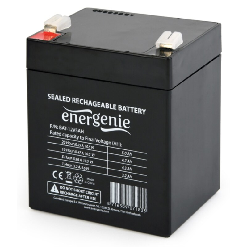 Gembird 12V, 5Ah Sealed Lead Acid (VRLA)
