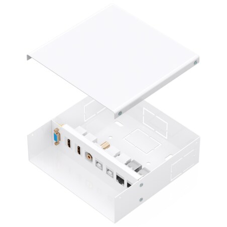 AISENS Caja de Conexiones VGA+Jack 3.5+2xHDMI+2xUSB-B+2xRJ45 Cat.6A STP, Blanco