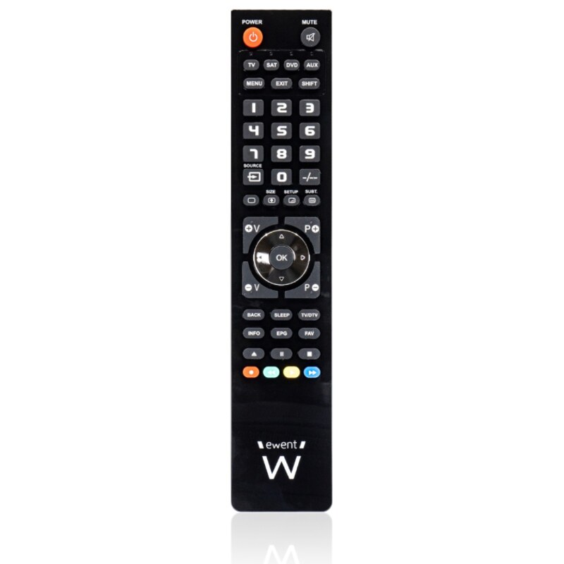 Ewent EW1570 mando a distancia DTT, DVD/Blu-ray, Proyector, SAT, STB, Altavoz para barra de sonido, TV, Universal, VCR Botones