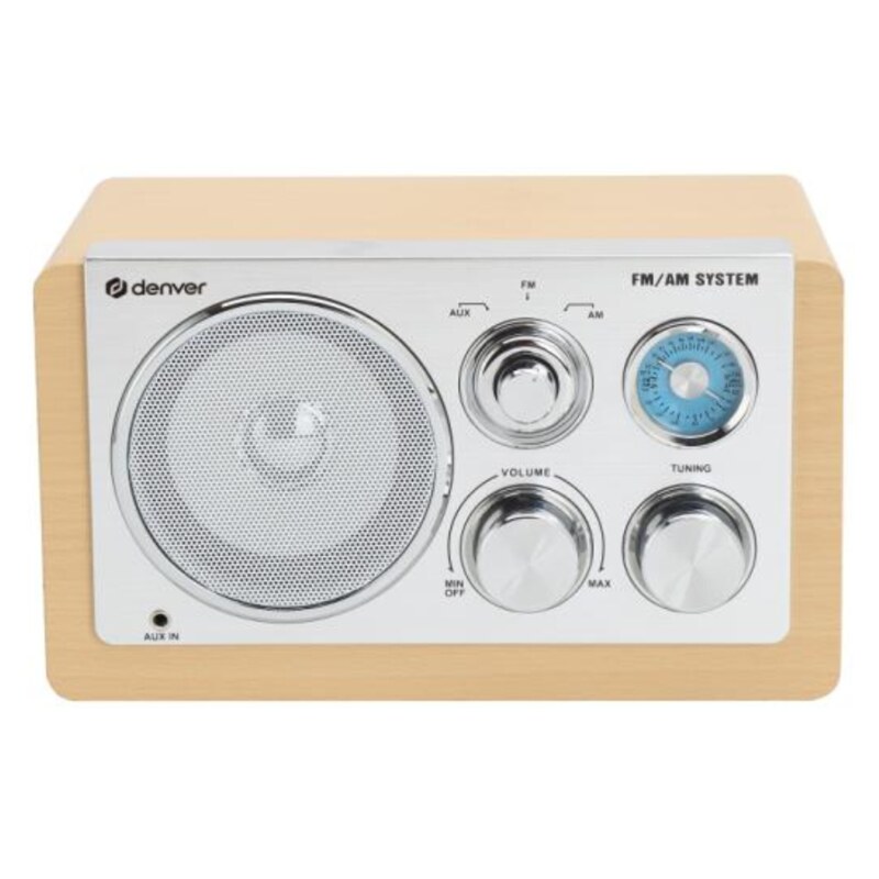 Denver TR-63LW radio Personal Analógica Bamboo, Plata