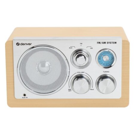 Denver TR-63LW radio Personal Analógica Bamboo, Plata