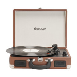Denver VPL-120BR tocadisco Tocadiscos de tracción directa Marrón Manual