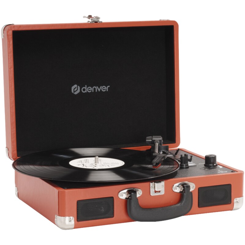 Denver VPL-120R tocadisco Tocadiscos de tracción por correa Rojo Semiautomático