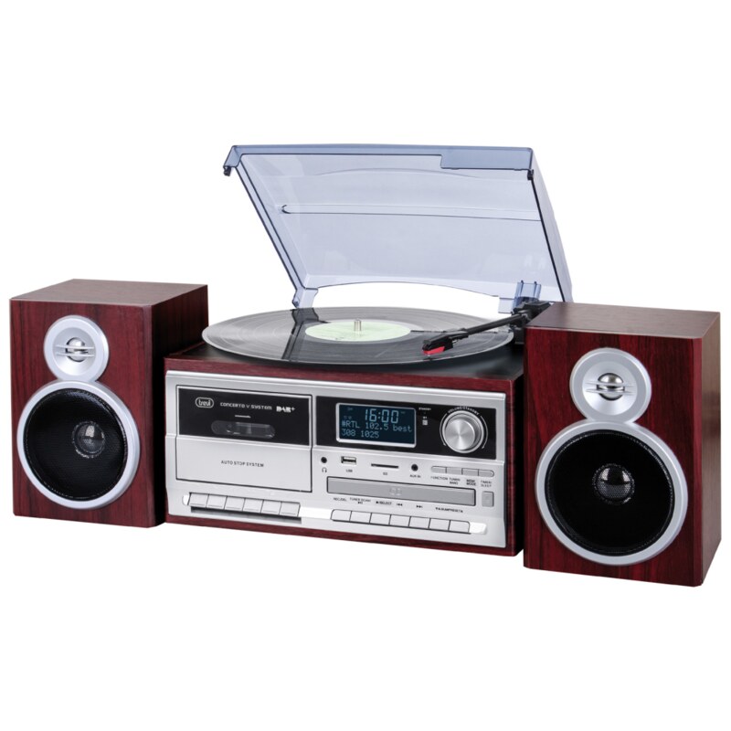 Trevi TT 1072 DAB Tocadiscos de tracción directa Madera Semiautomático