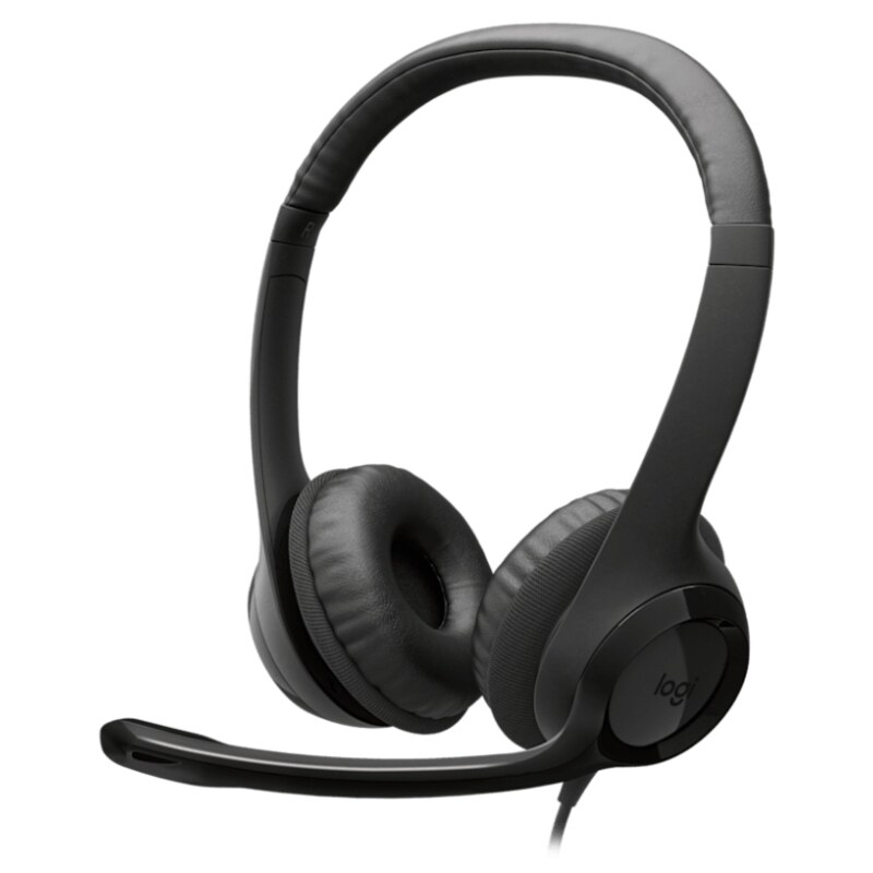 Logitech Auriculares con Cable H390 para PC/Portátil, Auriculares Estéreo con Micrófono con Supresión de Ruido, USB-C, Controles