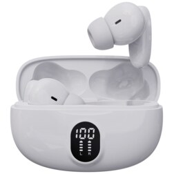 Denver TWE-57W auricular y casco Auriculares True Wireless Stereo (TWS) Clip de oreja Llamadas/Música USB Tipo C Bluetooth Base 