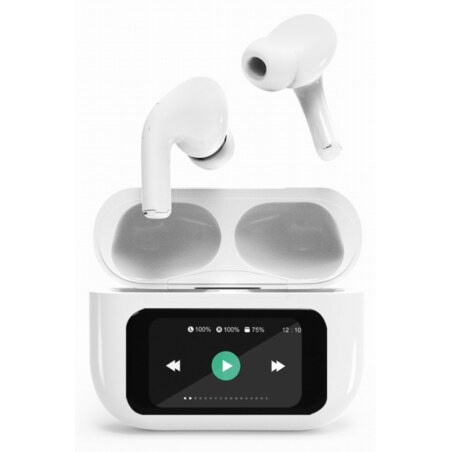 Gembird GMB Audio TWS-LCD-ANC-01-W auricular y casco Auriculares Inalámbrico Dentro de oído Llamadas/Música USB Tipo C Bluetooth