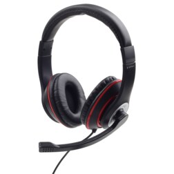Gembird MHS-03-BKRD auricular y casco Auriculares Alámbrico Diadema Juego Negro, Rojo